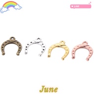 JUNE1 100pcs Alloy Horseshoe Pendants, 4 Colors Alloy  Animal Horseshoe Pendants, 4 Styles 0.63*0.51