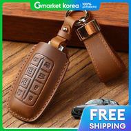 D24 Yow892S9 G80 Compatible Blue Smart Key Case Leather Key Holder