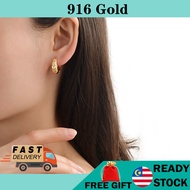 Ready Stock Emas 916 gold earring Emas 916 anting 916  Earring 耳環 earrings for women Gold Plated  916 earrings