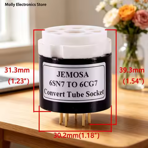 1PC 6N8P 6SN7 TO 6CG7 6FQ7 Adapter Tube Socket 8Pin TO 9Pin DIY Audio Amplifier Vintage Converter Tu