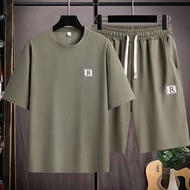 Long suit suit for men Day Short-Sleeved T-Shirt Boy Sports suit Trendy Teenager Student Handsome Sh