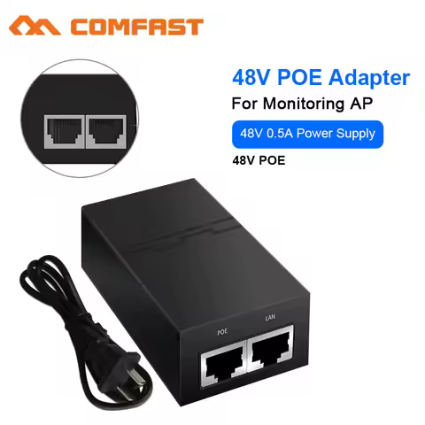 48V 0.5A /0.32A Ethernet POE Power Adapter 100V-240V Converter Supply US/EU Plug for Comfast Access 