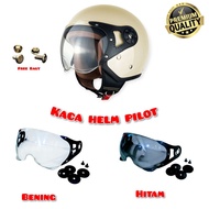 HONDA Black Pilot Helmet Visor BENING + Helmet Bolts Bogo Pilot Helmet ScoppyHONDA HBC Cakil/ Momo/ 