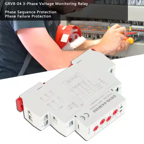 GRV8-04 3-Phase Voltage Monitoring Relay Phase Sequence Phase Failure Protection M460