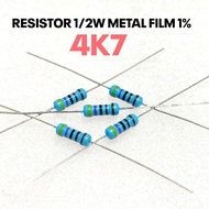 (10 PCS) RESISTOR 1/2W 1/2WATT 4K7 4.7K 4.7 KILO MF 5% ROHS