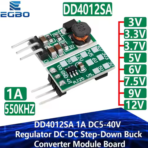 1~10PCS EGBO DD4012SA 1A DC 5-40V to 3V 3.3V 3.7V 5V 6V 7.5V 9V 12V Regulator DC-DC Step-Down Buck C
