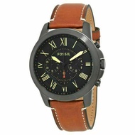Authentic Men Grant Chronograph Black Dial Brown Leather FS5241 Jam Tangan Lelaki