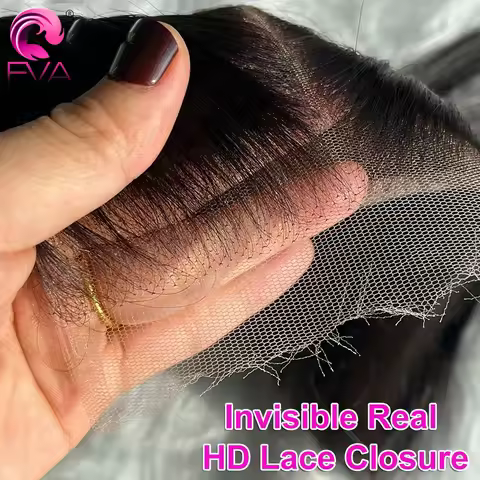 Eva Hair SkinLike 5x5 6x6 7x5 9x6 HD Lace Closures Human Hair Straight/Body Wave 13x4 13x6 HD Lace F