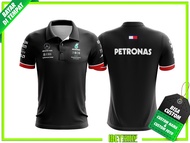 BAJU JERSEY Polo F1 Team Mercedes Hitam 2021 FULLPRINT