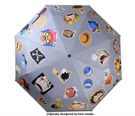 One Piece Tự Động Màu Đen Nhựa Vinyl Ô Gấp Ba Lần Hoạt Hình Ô Đi Mưa Nắng Anime Ô Che Nắng Siêu Nhẹ