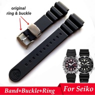 Silicone Strap for Seiko Prospex Series SPR009 Waterproof Diving Watch Band 20/22mm Stainless Steel Watch Ring Buckle with Logo Accessory