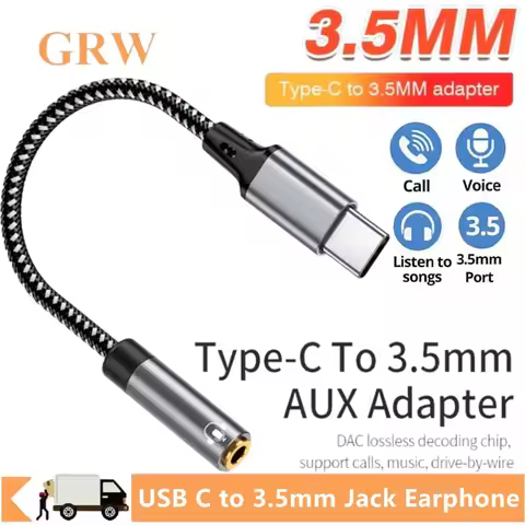 USB Type C to 3.5mm Jack Earphone Adapter USB-C 3 5mm DAC Audio Cable Converter For IPhone 15 Pro Sa