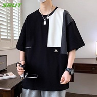 SRUT【4~8XL】Korean Fashion Oversized T Shirts Casual Streetwear Shorts Sleeved Tshirt for Men
