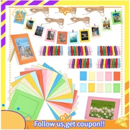 【W】105Pcs 6 Inch Colorful Paper Photo Frames Photo Frames Set for 4 X 6Inch Photo, Hanging Photo Dis