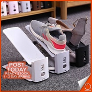 𝐄𝐀𝐒𝐘 𝐀𝐃𝐉𝐔𝐒𝐓𝐌𝐄𝐍𝐓 Double Layer Shoes Holder Organizer Adjustable Space Saving Shoe Rack Organizer Rak 