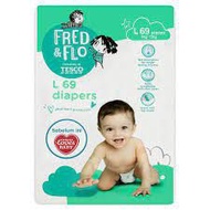 Pampers diapers lampin bayi pakai buang fred &amp; Flo tesco size L (69 Keping)