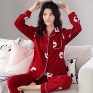 100% Cotton Pajama For Women Winter Soild Pink Pijamas Feminino Warm Sleepwear White PJ 2021 Fashion