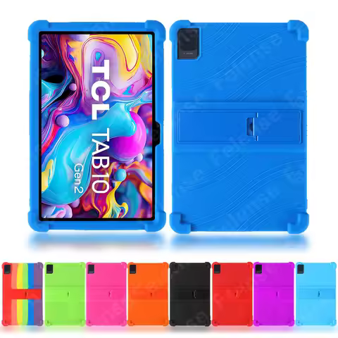 Case For TCL Tab 10L Gen2 / 10 Gen2 Soft Silicon Stand Adjustable Tablets Cover For TCL Tab NxtPaper