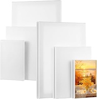Pack of 9 Small Canvas for Painting, 30 x 20 cm, 20 x 15 cm, 15 x 10 cm, Stretcher Frame Canvas Set,