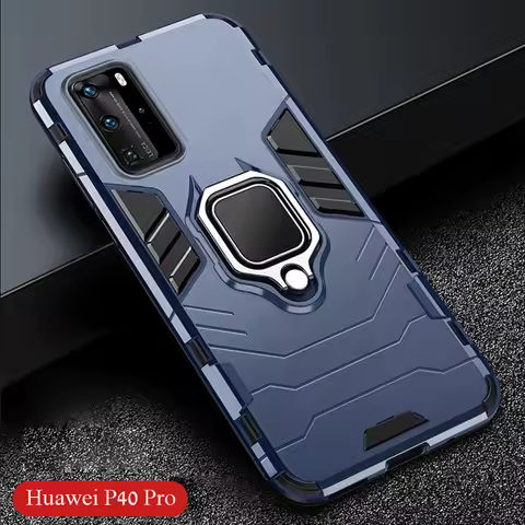 For Huawei P40 P 40 Pro Case Armor PC Cover Metal Ring Holder Phone Case For Huawei P40 Pro+ Plus Co
