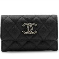 Chanel Black Quilted Caviar Flap Card Holder Gold Hardware, 2023