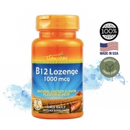 (Ready Stocks) Vitamin B12, B-12 Lozenge 1000mg + Folic Acid, Natural Cherry Flavor