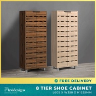 Shoe Cabinet 2 Door 8 / 4 tier Tall Indoor Cupboard Shoe Storage cabinet Flexidesignx YUMI