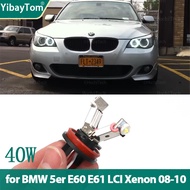 40W H8 White LED Angel Eyes Halo Marker Lights Bulb For BMW 5 Series E60 E61 LCI Xenon Headlight 200