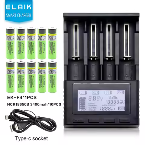 protruding 100% USB rechargeable lithium battery NCR18650 3.7V 3400mAh 34B USB charger original batt