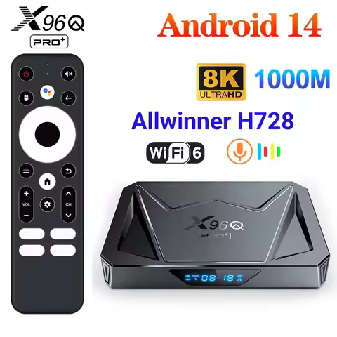 X96Q PRO PLUS TV BOX Smart Android 14 4G 64/32G Allwinner H728 Quad Core 8K@24fps 1000M Ethernet Wif