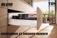 BLUM MBV S2 Drawer Runner Set -(Silk White &amp; Orion Grey) Size 450mm &amp;500mm