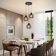 【Free Bulb】3 Heads Cage Pendant Light Modern Simplicity Hanging Light Pendant Lamp Wall Light Interi