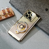 LUXUAN | เคสโทรศัพท์มินิมอลสำหรับ Xiaomi 15 พร้อมขาตั้ง Fidget Spinner ป้องกันรอบด้าน