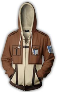 105Attack on Titan Zipper Hoodie Anime Zipper Coat 3D Print Jacket Outerwear unisex sweater