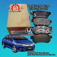 HONDA CIYT TMO SEL SAA JAZZ GD3 GE8 SR3 SR4 SO4 S5A T9A REAR BRAKE PAD 43022-SR3-010