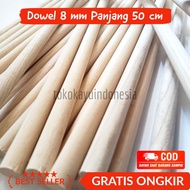 KAYU Wood Dowel 8mm Length 50cm Raw Material Wood Dowel Indonesian Wood Shop