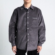 KEMEJA Pride N Joy - Corduroy Gray Embroidery Long Sleeve Shirt
