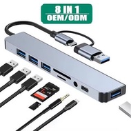 8 合 1 USB 3.0 + USB-C 轉接器 Type-C 轉 USB TF、SD 讀卡機 35 公釐音訊插孔多功能擴充塢 s610ckp 8 in 1 USB 3.0 + USB-C Adap