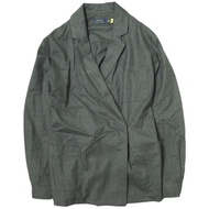 POLO RALPH LAUREN 雙排扣連身西裝外套，0 碼，炭灰色，彈性羊毛，修身剪裁，外套。 [二手][POLO RALPH LAUREN]