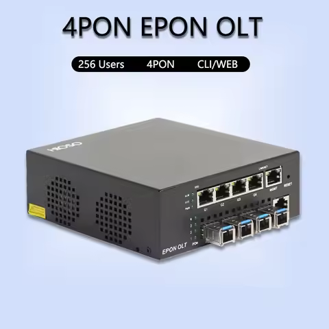 4-Port EPON OLT Terminal 4PON ONU Gigabit Ethernet Fiber Optic Modem DC12V WEB SNMP FTTH Compatible 