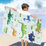 1PC Soft Microfiber Kids Beach Towel, Adorable Dinosaur Pattern Print, Quick Dry Absorbent Towel For