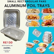 RE130 Thickening Aluminum Foil Tray With Lid Loaf Pan 260ML 5.1x3.9x1.6 Inches