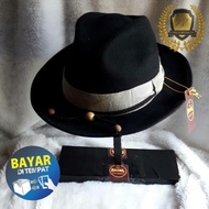 Fedora Hat FEDORA BLACK NEW IMPORT WOOL 100% FASHION - S