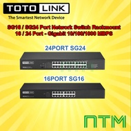 TOTOLINK SG24 24-Port / SG16 16-Port Network Switch Rackmount 16 / 24 Port - Gigabit 10/100/1000MBPS