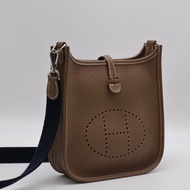 HERMES Mini evelyne - 灰銀配深藍背帶 U