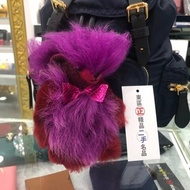 東區正精品㊣BURBERRY 4032699 紅色泰迪熊公仔紫毛蝴蝶結喀什米爾吊飾鑰匙圈掛飾吊飾 RZ0534