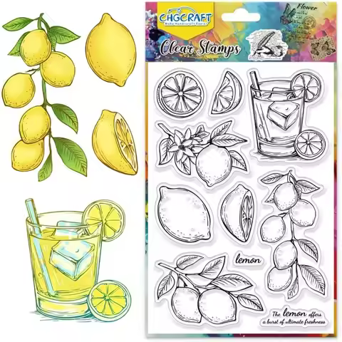 Lemons Clear Stamps Lemon Juice Transparent Silicone Stamps Lemon Flowers Lemon Slices Silicone Clea