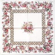 DAKS 復古手帕花卉口袋方巾 20 x 19.5 英寸