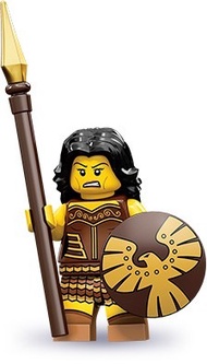 Lego 71001-Minifigures Series 10 71001-4 / COL10-4 Warrior Woman with shield and spear 女勇士 - 人仔 連底板/