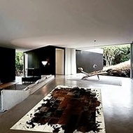 New Cowhide Rug Leather. Animal Skin Patchwork Area Carpet (6 X 8)
